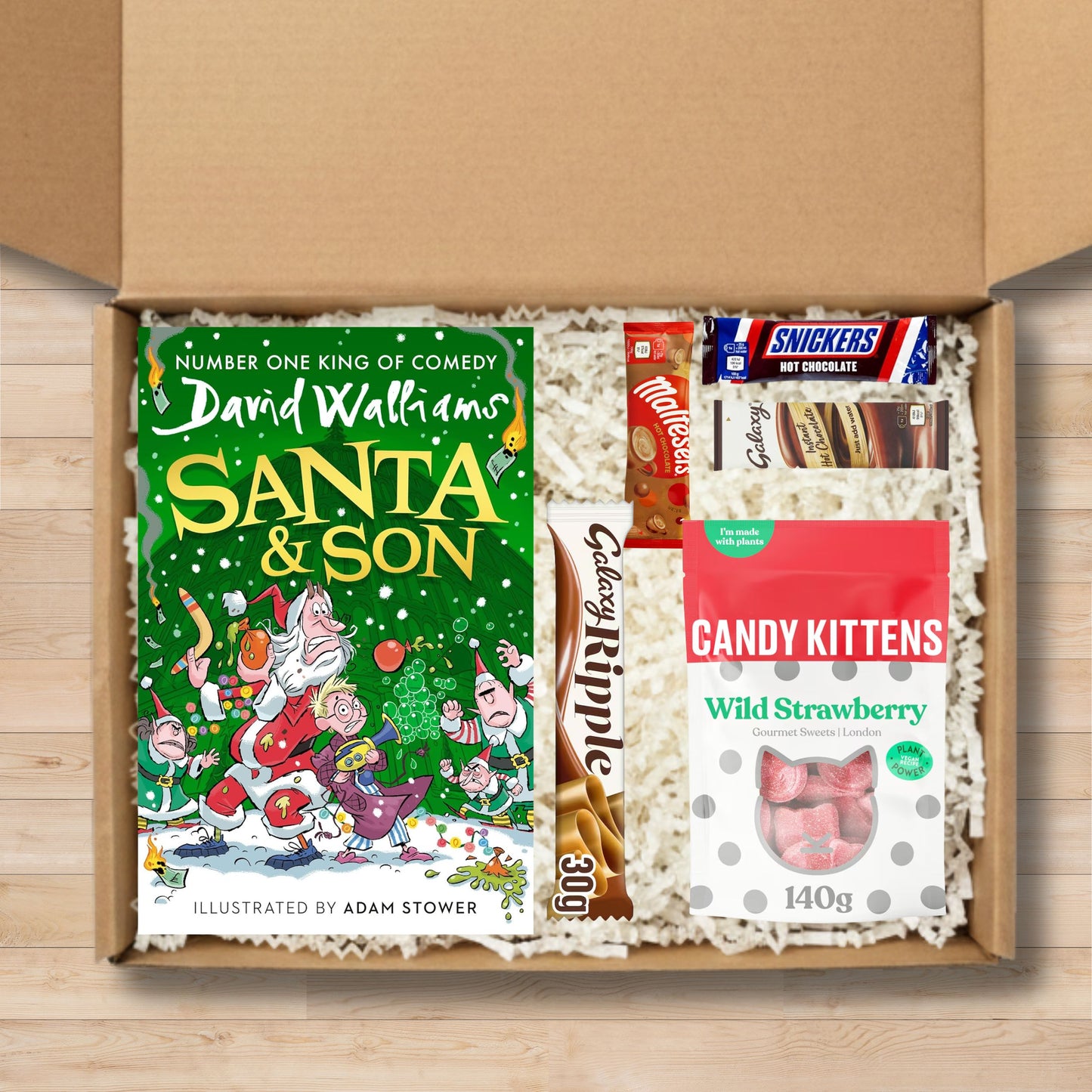 Children’s Reading Christmas Gift Set with David Walliams Book, Hot Chocolate & Treats