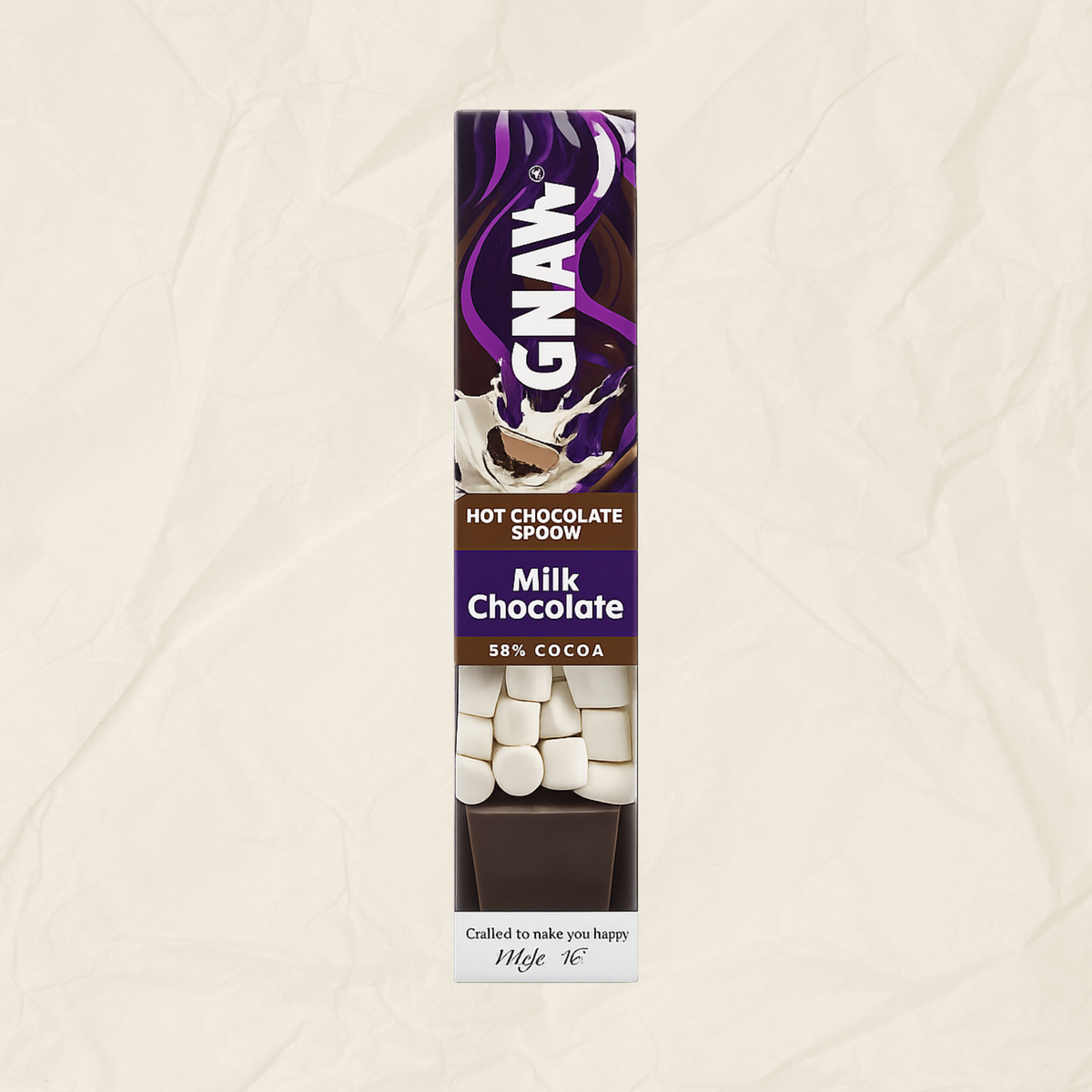 A box containing a GNAW Milk Hot Chocolate Spoon