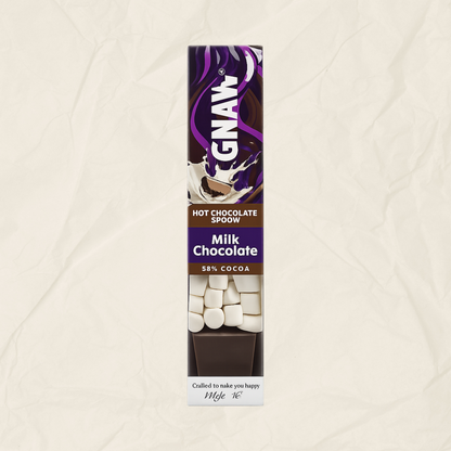 A box containing a GNAW Milk Hot Chocolate Spoon