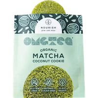 A matcha cookie in a green packet