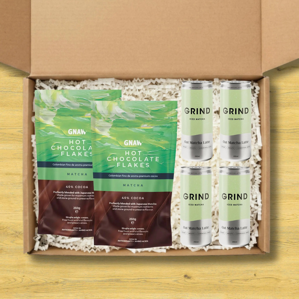 Matcha Drinks Gift with Iced Oat Matcha Latte and Matcha Hot Chocolate