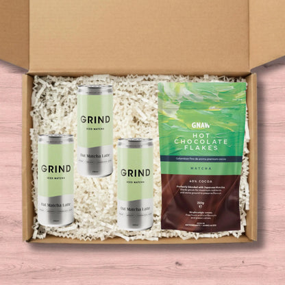 Matcha Drinks Gift with Iced Oat Matcha Latte and Matcha Hot Chocolate