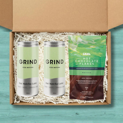 Matcha Drinks Gift with Iced Oat Matcha Latte and Matcha Hot Chocolate