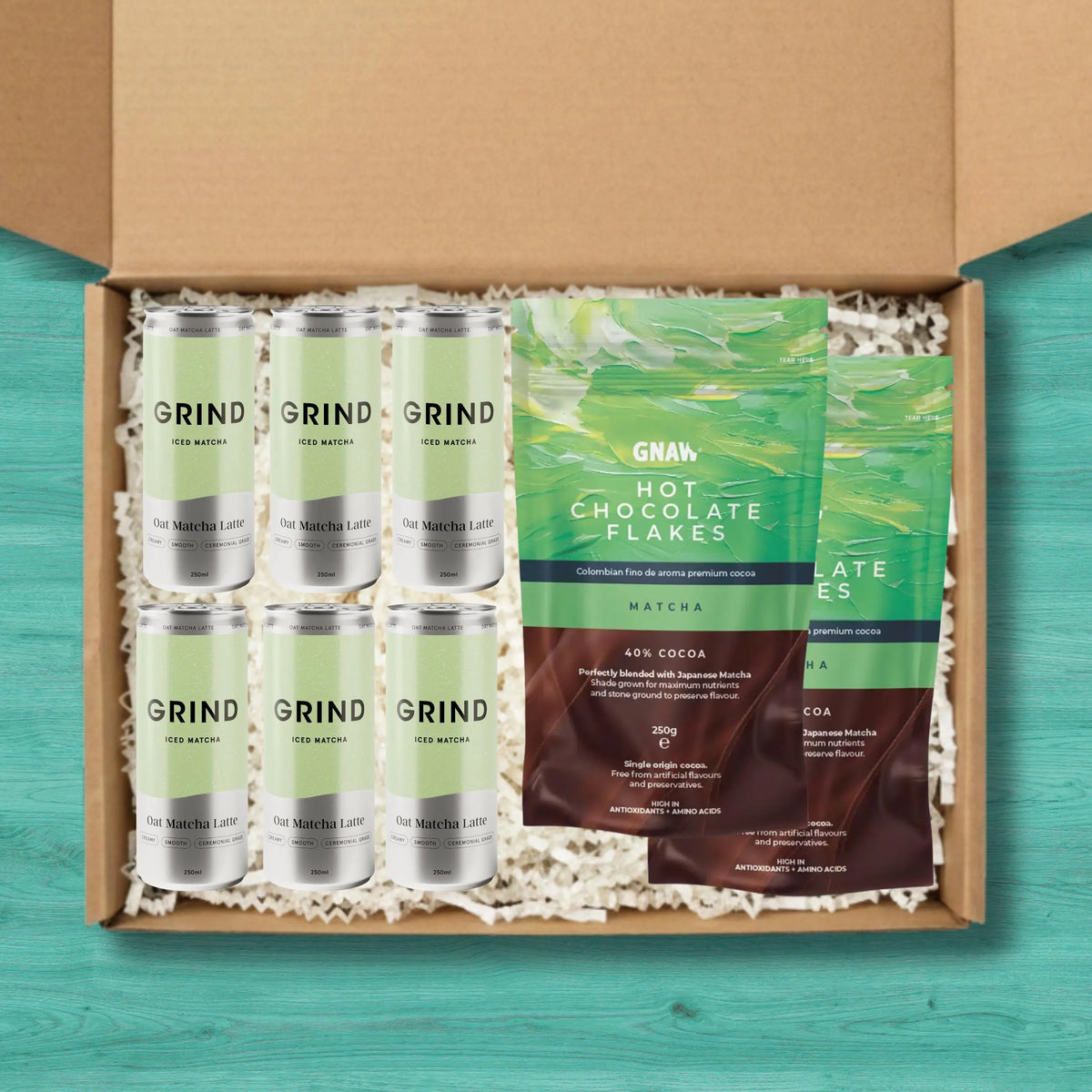 Matcha Drinks Gift with Iced Oat Matcha Latte and Matcha Hot Chocolate