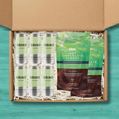 Matcha Drinks Gift with Iced Oat Matcha Latte and Matcha Hot Chocolate