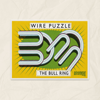 A box containing a wire puzzle