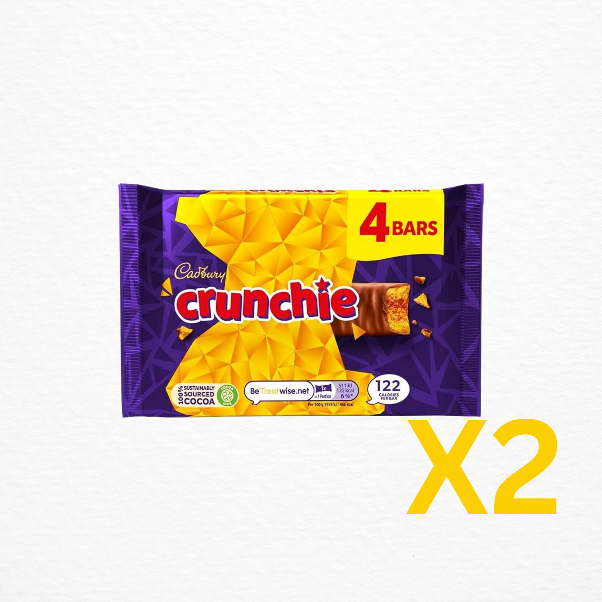 2x 4 pack of Cadbury Crunchie chocolate bars