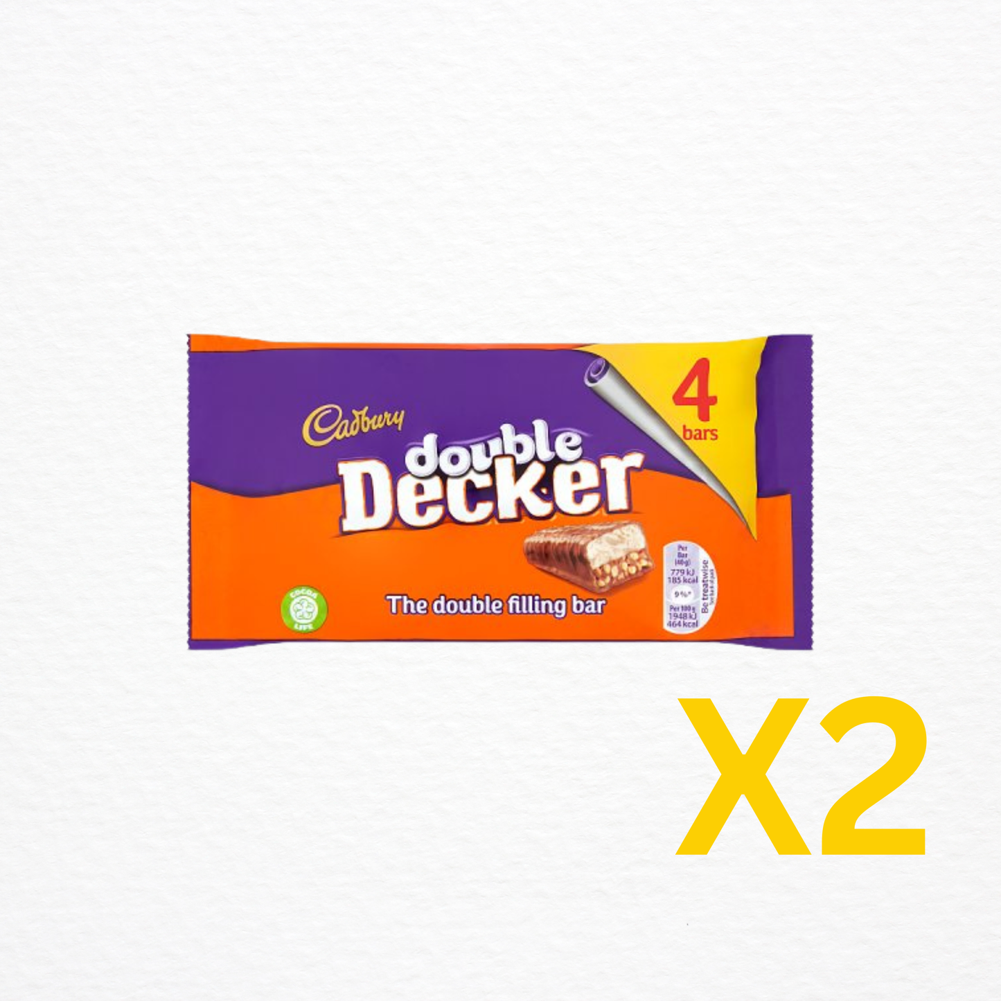 2x4 pack of double decker chocolate bars