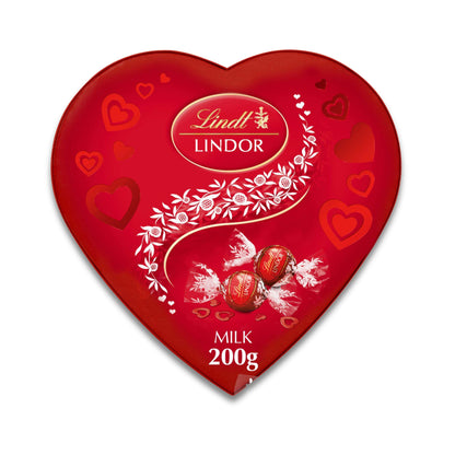 Lindt Lindor Chocolate Truffles in a heart shaped box