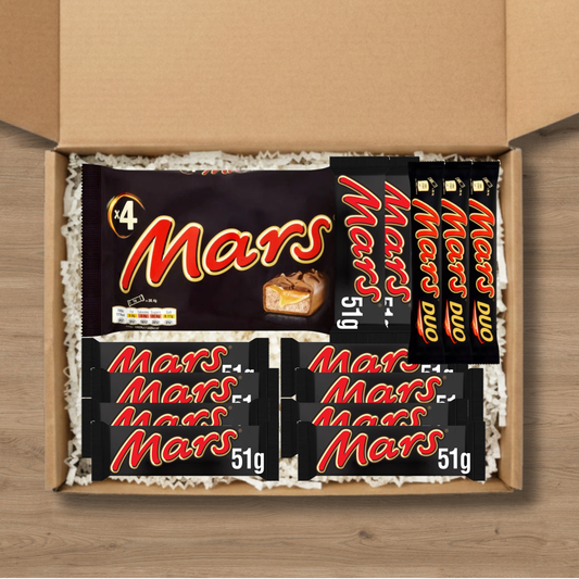 Large Mars chocolate gift box with multipack, 51g bars and Mars Duo bars