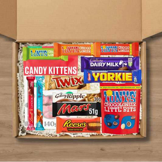 Ultimate chocolate and sweets hamper with Tony's, Cadbury, Mars, Reese's, Candy Kittens and more